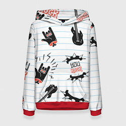 Толстовка-худи женская Ты рокер, цвет: 3D-красный