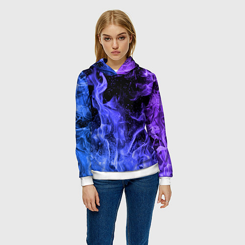 Женская толстовка ОГОНЬ / 3D-Белый – фото 3