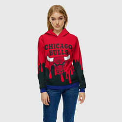 Толстовка-худи женская Chicago Bulls, цвет: 3D-синий — фото 2