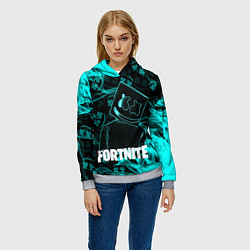 Толстовка-худи женская Fortnite Marshmello, цвет: 3D-меланж — фото 2