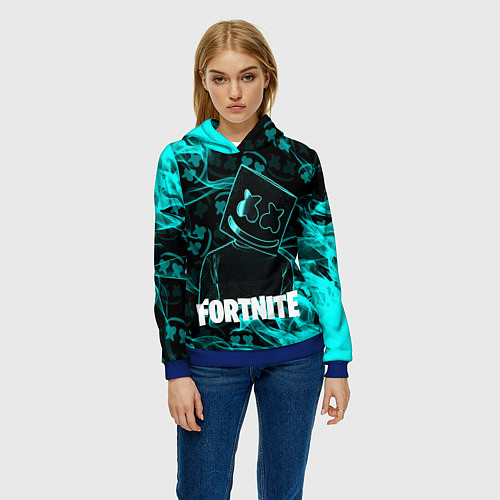 Женская толстовка Fortnite Marshmello / 3D-Синий – фото 3
