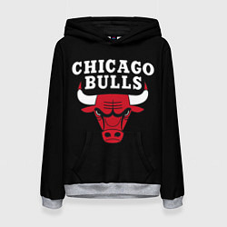 Толстовка-худи женская CHICAGO BULLS, цвет: 3D-меланж