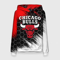 Толстовка-худи женская CHICAGO BULLS, цвет: 3D-белый