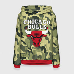 Толстовка-худи женская CHICAGO BULLS, цвет: 3D-красный