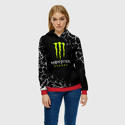 Женская толстовка MONSTER ENERGY / 3D-Красный – фото 3