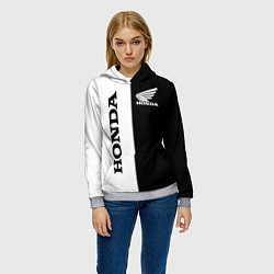 Толстовка-худи женская HONDA, цвет: 3D-меланж — фото 2