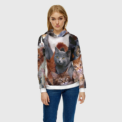Женская толстовка КОТЯТКИ / 3D-Белый – фото 3