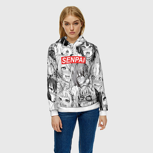 Женская толстовка SENPAI / 3D-Белый – фото 3