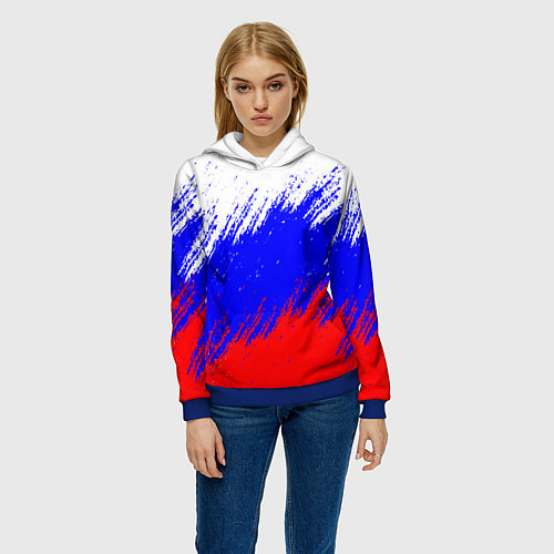 Женская толстовка Россия / 3D-Синий – фото 3