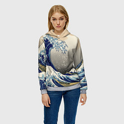 Толстовка-худи женская ЯПОНСКАЯ КАРТИНА, цвет: 3D-меланж — фото 2