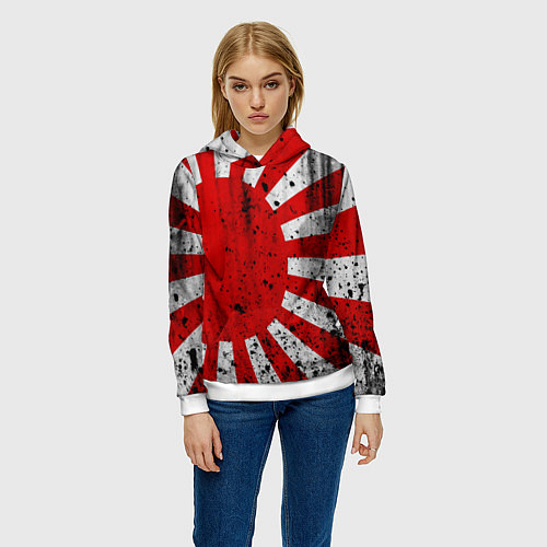 Женская толстовка ЯПОНСКИЙ ФЛАГ / 3D-Белый – фото 3
