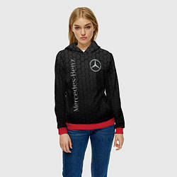 Толстовка-худи женская MERCEDES-BENZ, цвет: 3D-красный — фото 2