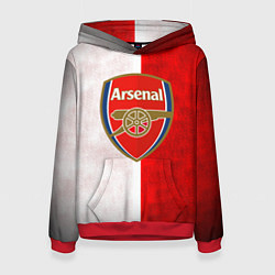 Толстовка-худи женская FC Arsenal 3D, цвет: 3D-красный