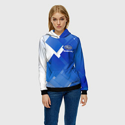 Толстовка-худи женская SUBARU, цвет: 3D-черный — фото 2