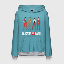 Толстовка-худи женская БУМАЖНЫЙ ДОМ, цвет: 3D-меланж