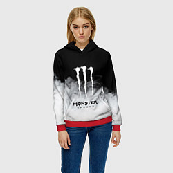 Толстовка-худи женская MONSTER ENERGY BLACK, цвет: 3D-красный — фото 2