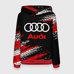 Толстовка-худи женская AUDI, цвет: 3D-красный