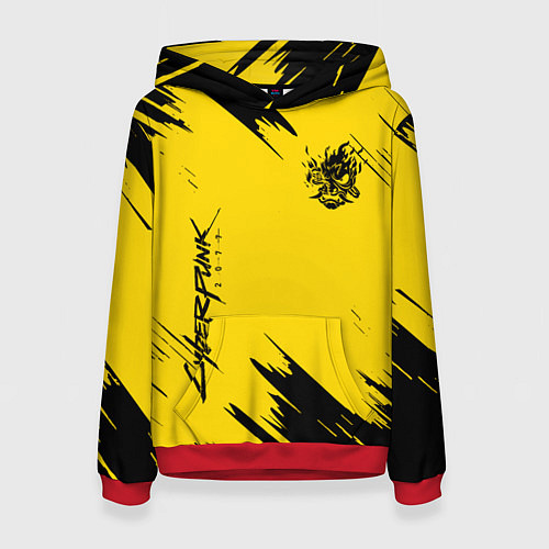 Женская толстовка CYBERPUNK 2077 / 3D-Красный – фото 1