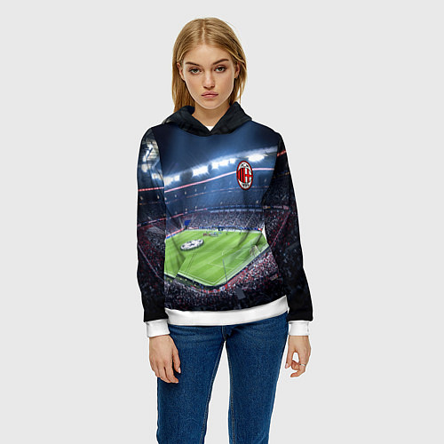 Женская толстовка FC MILAN / 3D-Белый – фото 3
