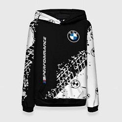 Толстовка-худи женская BMW БМВ, цвет: 3D-черный