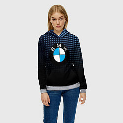 Толстовка-худи женская BMW, цвет: 3D-меланж — фото 2