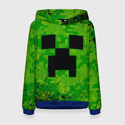 Толстовка-худи женская MINECRAFT МАЙНКРАФТ, цвет: 3D-синий