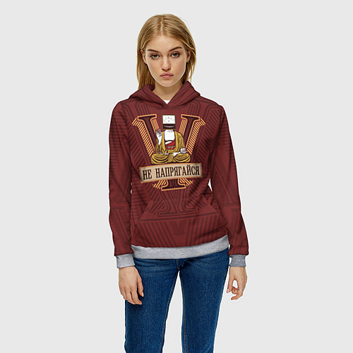 Женская толстовка Не напрягайся / 3D-Меланж – фото 3