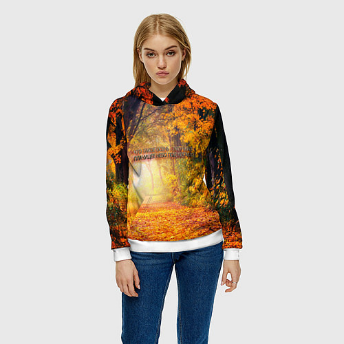 Женская толстовка Что такое осень - это небо / 3D-Белый – фото 3