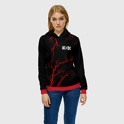 Толстовка-худи женская AC DС, цвет: 3D-красный — фото 2