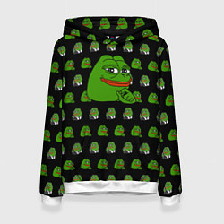 Толстовка-худи женская Frog Pepe, цвет: 3D-белый