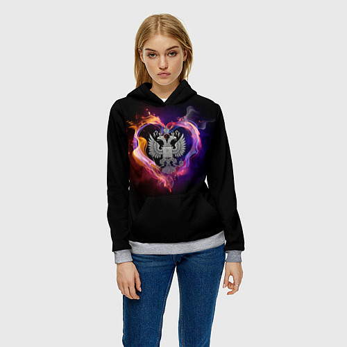 Женская толстовка Герб / 3D-Меланж – фото 3