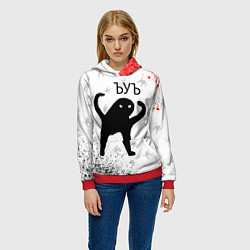 Толстовка-худи женская ЪУЪ СЪУКА, цвет: 3D-красный — фото 2