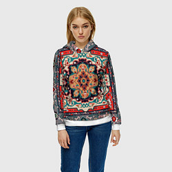 Толстовка-худи женская Текстура ковра, цвет: 3D-белый — фото 2