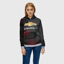 Толстовка-худи женская CHEVROLET, цвет: 3D-меланж — фото 2