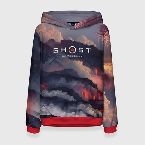 Женская толстовка Ghost of Tsushima / 3D-Красный – фото 1
