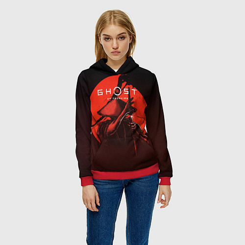 Женская толстовка Ghost of Tsushima / 3D-Красный – фото 3