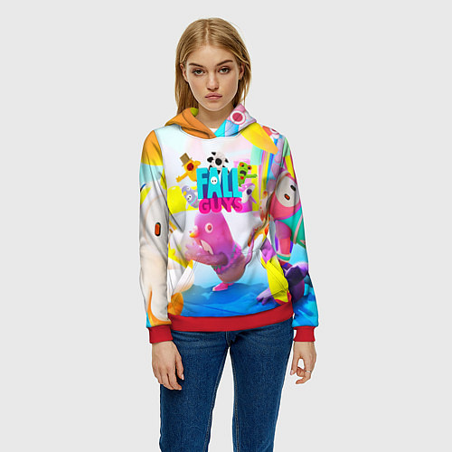 Женская толстовка FALL GAYS ФОЛЛ ГАЙС / 3D-Красный – фото 3