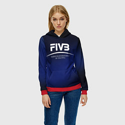 Толстовка-худи женская FIVB Volleyball, цвет: 3D-красный — фото 2