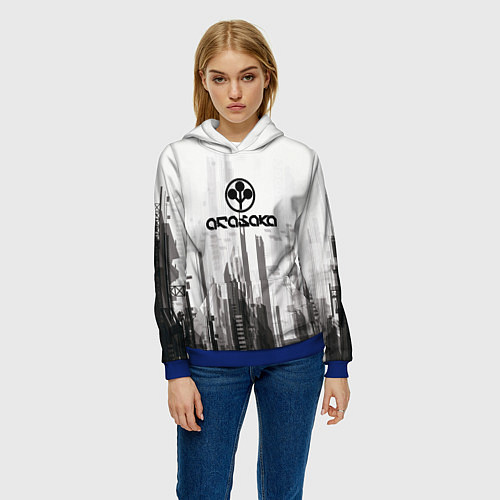 Женская толстовка Cyberpunk 2077 Arasaka / 3D-Синий – фото 3