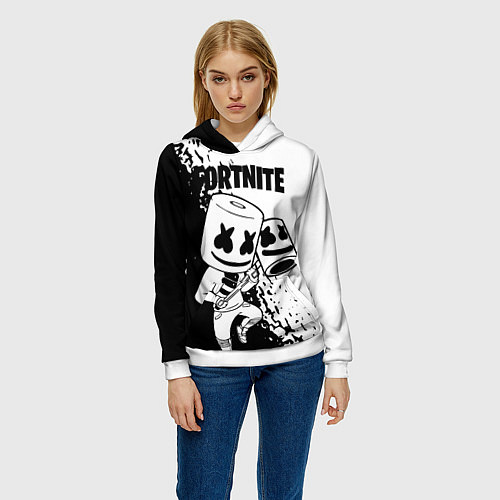 Женская толстовка FORTNITE MARSHMELLO / 3D-Белый – фото 3
