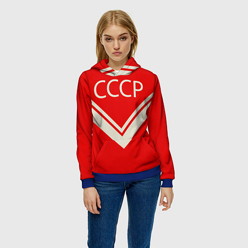 Женская толстовка СССР хоккейная форма / 3D-Синий – фото 3