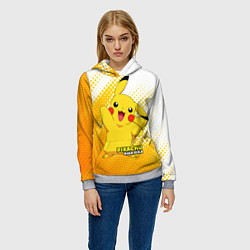 Толстовка-худи женская Pikachu Pika Pika, цвет: 3D-меланж — фото 2