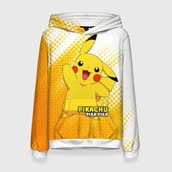 Толстовка-худи женская Pikachu Pika Pika, цвет: 3D-белый