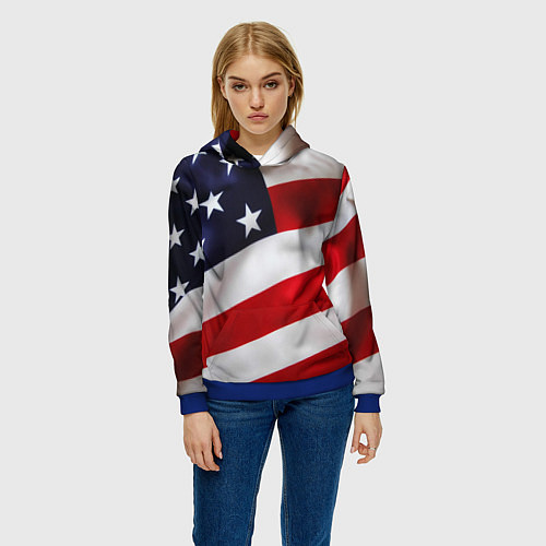 Женская толстовка США USA / 3D-Синий – фото 3