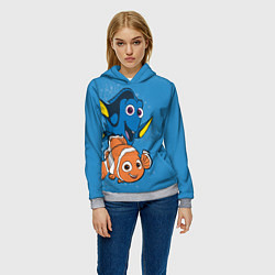 Толстовка-худи женская Nemo, цвет: 3D-меланж — фото 2