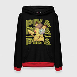 Толстовка-худи женская Pikachu Pika Pika, цвет: 3D-красный