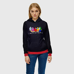 Толстовка-худи женская Among Us, цвет: 3D-красный — фото 2