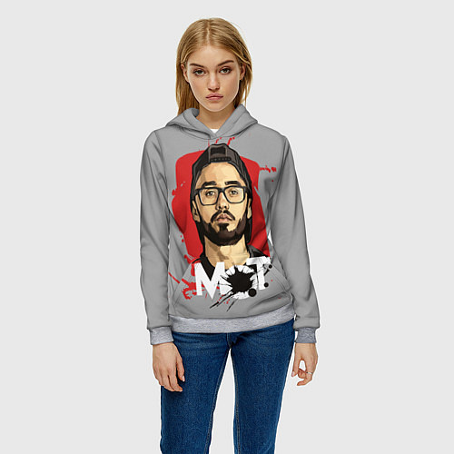 Женская толстовка Портрет Мота / 3D-Меланж – фото 3