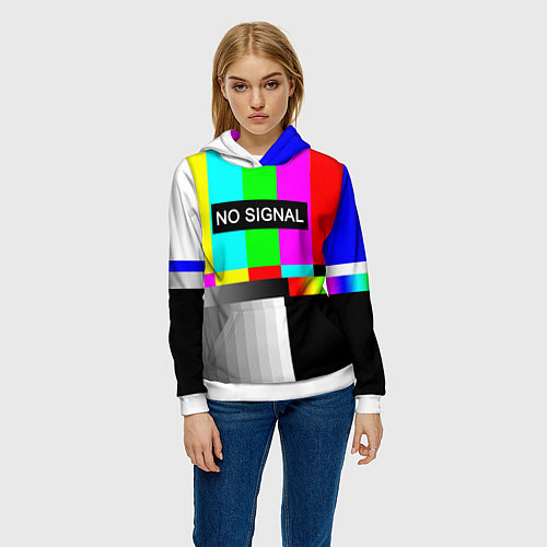 Женская толстовка NO SIGNAL / 3D-Белый – фото 3