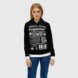 Толстовка-худи женская Programmer, цвет: 3D-белый — фото 2